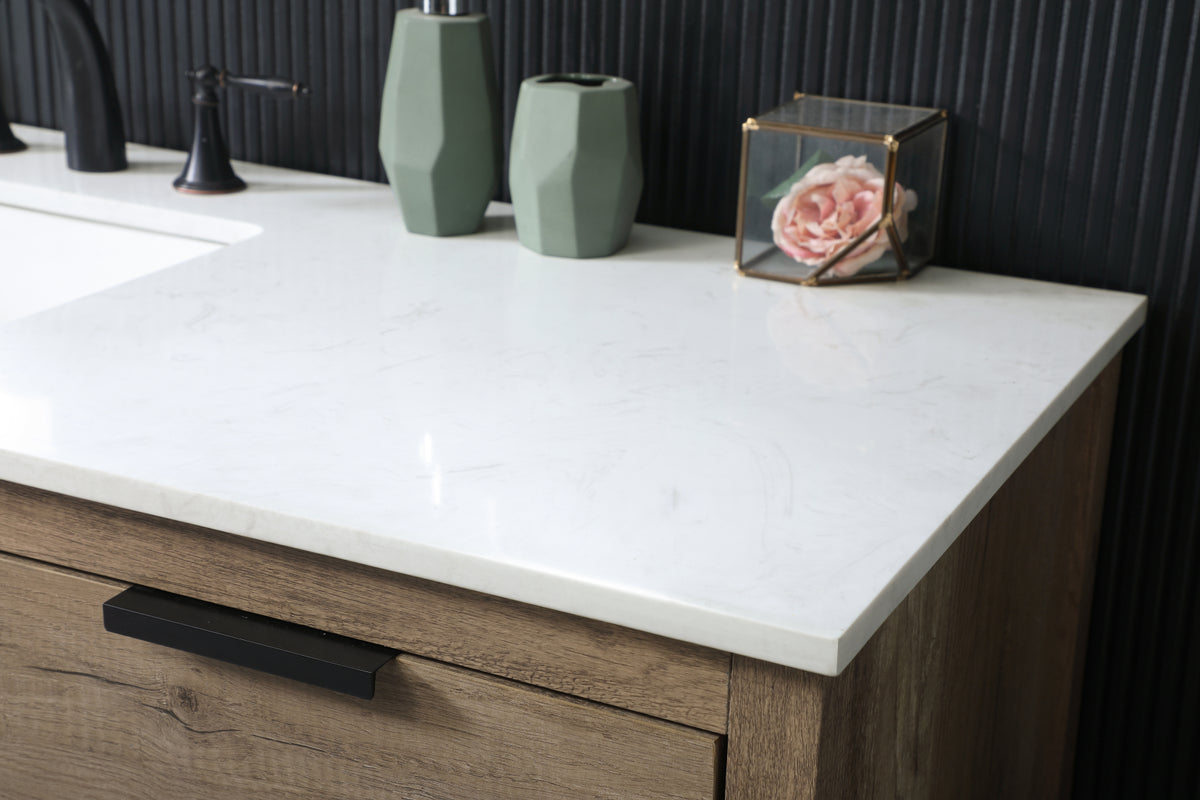 60 Inch SIngle Bathroom Vanity In Natural Oak