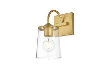 Avani 1 light Brass and Clear Bath Sconce