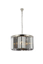 Sydney 8 light polished nickel Chandelier Silver Shade (Grey) Royal Cut Crystal