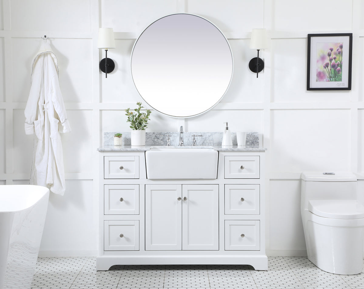 48 inch Single bathroom vanity in white