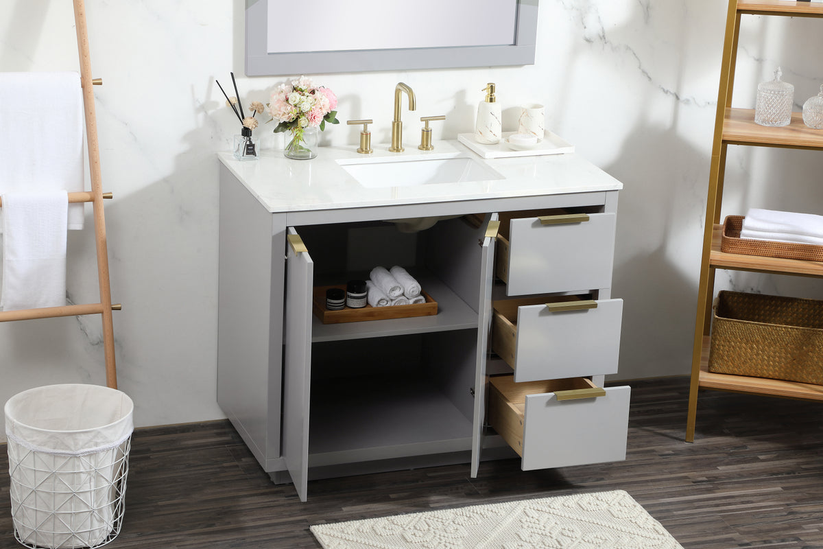 42 inch Single bathroom vanity in grey