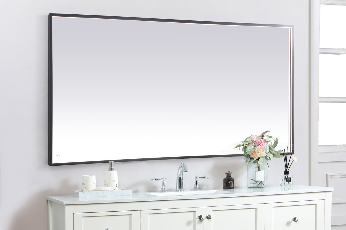 Pier 36x72 inch LED mirror with adjustable color temperature 3000K/4200K/6400K in black