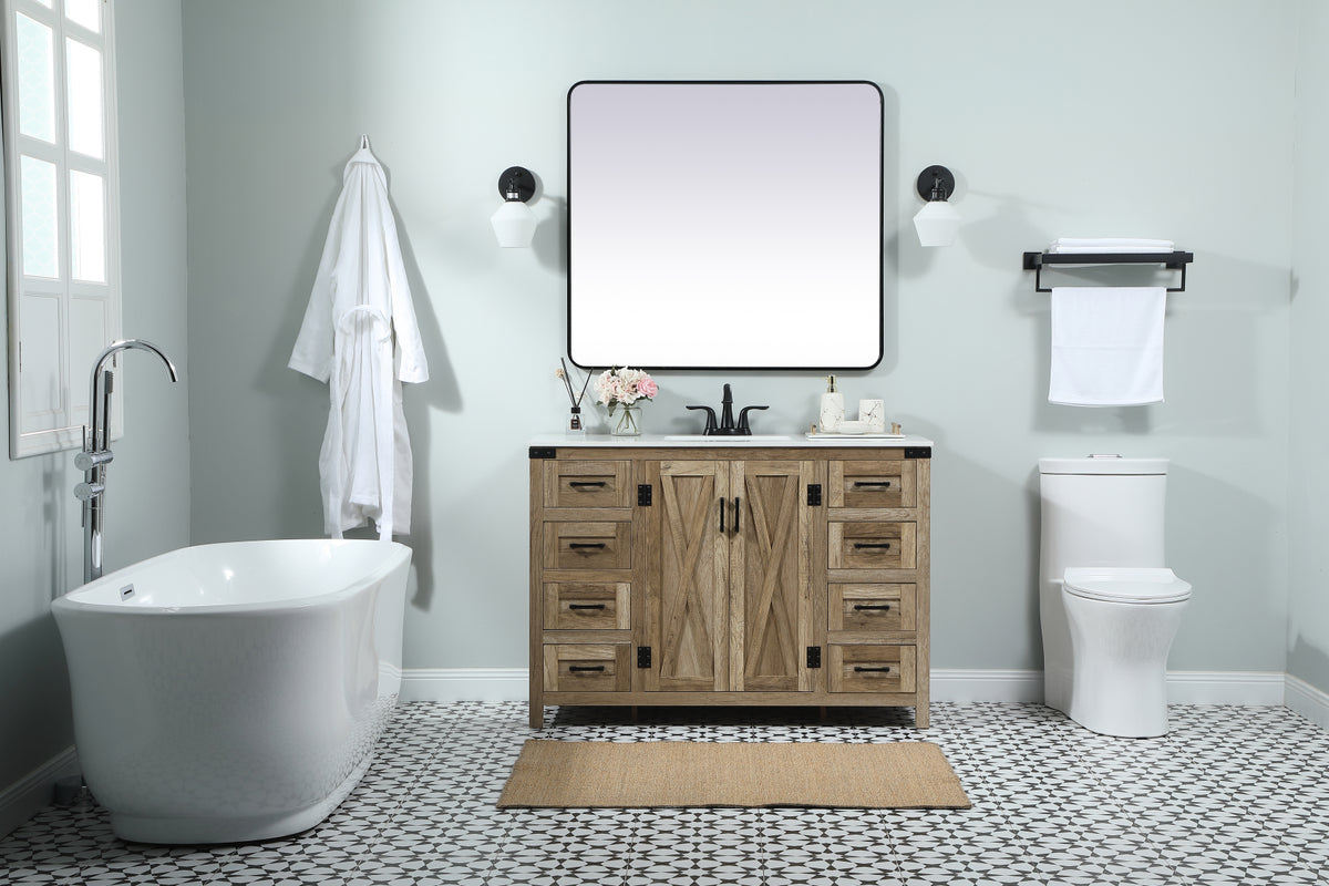 48 inch Single bathroom vanity in natural oak