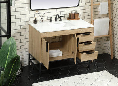 42 inch Single bathroom vanity in mango wood