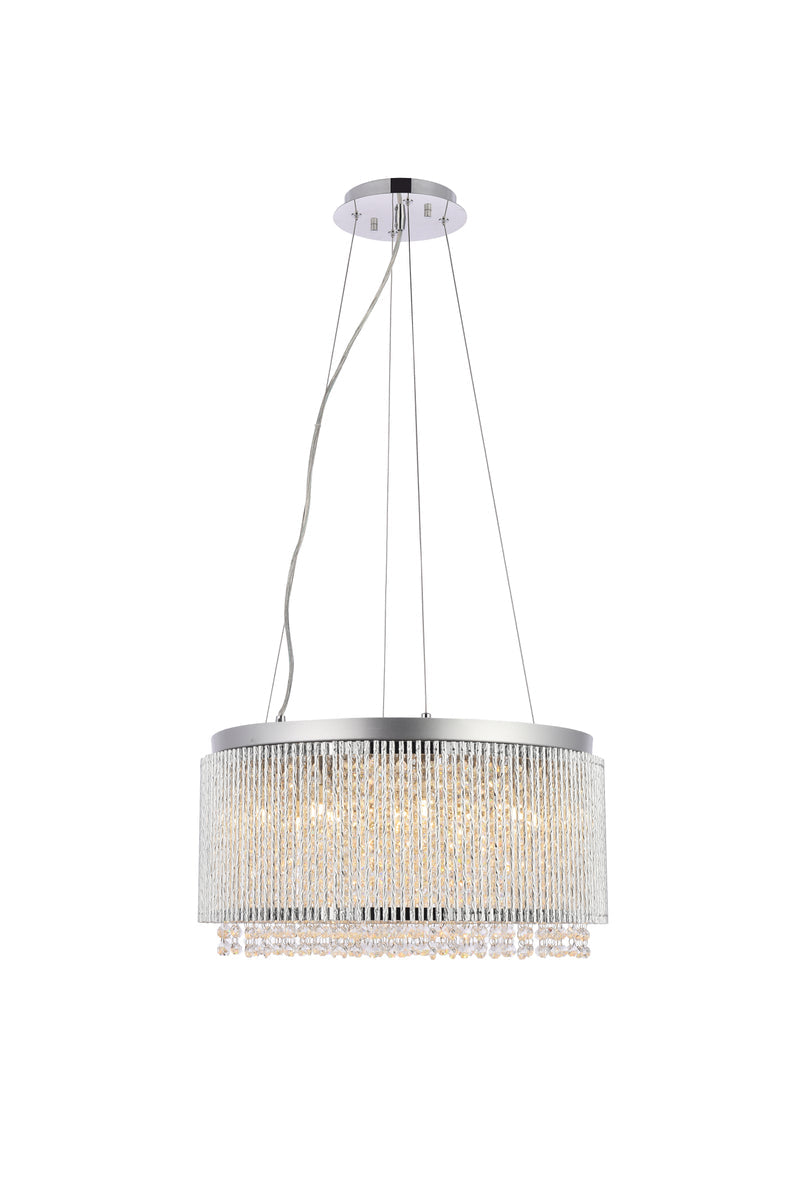 Influx 12 light Chrome Pendant Clear Royal Cut Crystal