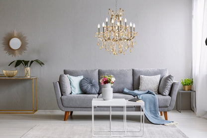 Maria Theresa 13 light Golden Teak Chandelier Golden Teak (Smoky) Royal Cut Crystal