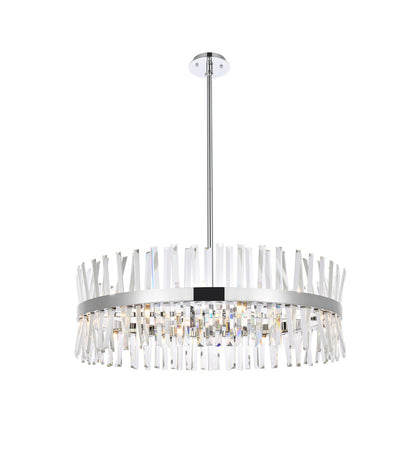 Serephina 36 inch crystal round chandelier light in chrome