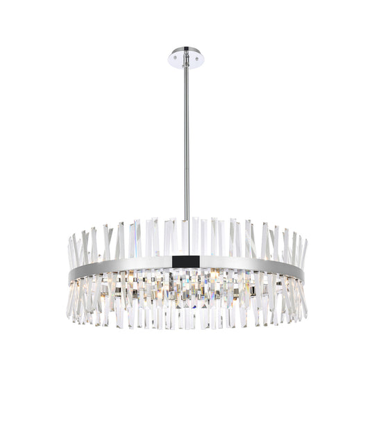 Serephina 36 inch crystal round chandelier light in chrome