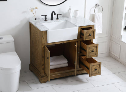 36 inch Single bathroom vanity in driftwood