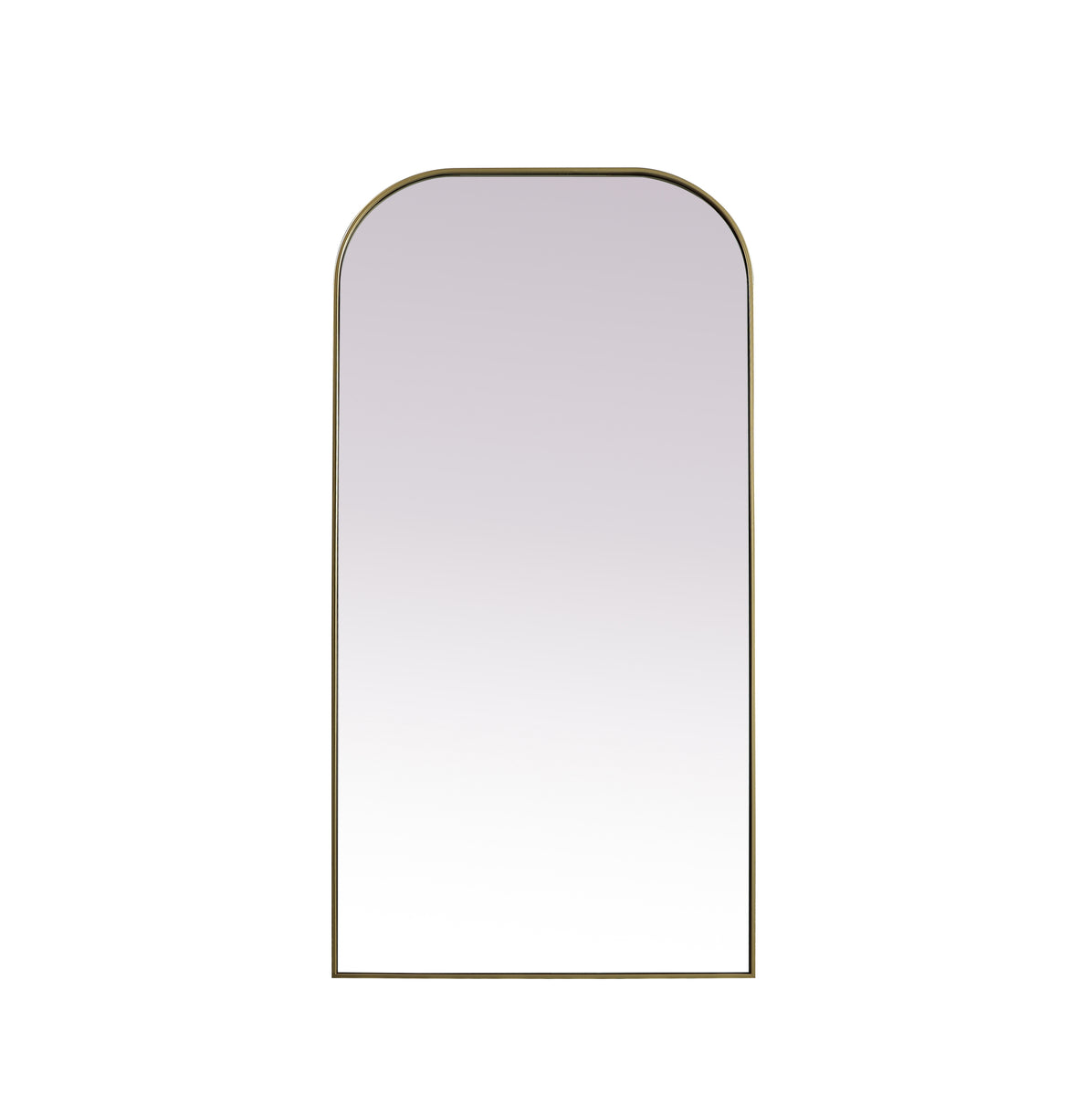 Metal Frame Arch Full Length Mirror 35x72 Inch in Brass