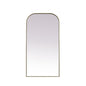 Metal Frame Arch Full Length Mirror 35x72 Inch in Brass