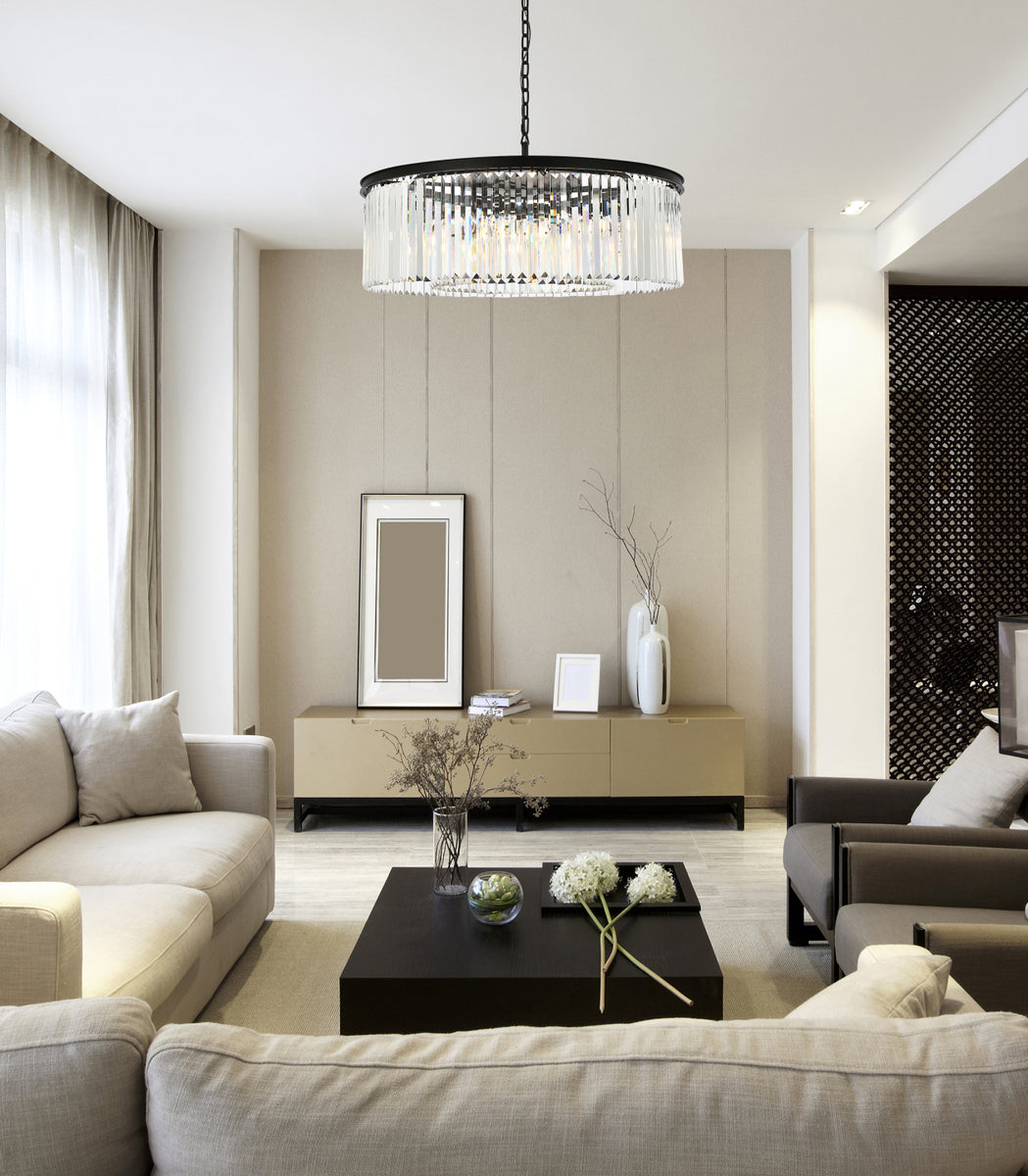 Sydney 10 light Matte Black Chandelier Clear Royal Cut Crystal