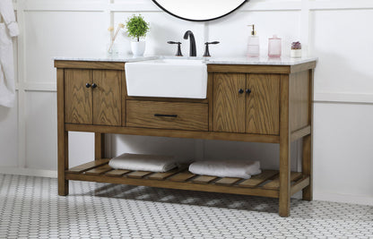 60 inch Single bathroom vanity in driftwood