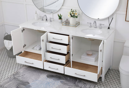72 inch Double Bathroom Vanity in White