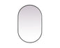 Metal Frame Oval Mirror 30x48 Inch in Black