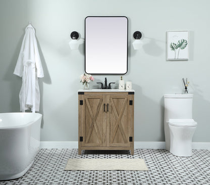 30 inch Single bathroom vanity in natural oak