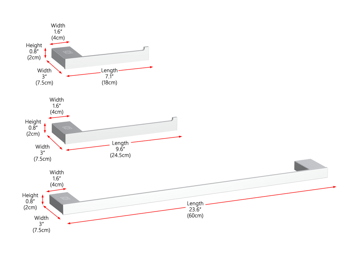 Sofia 3-Piece Bathroom Hardware Set in Chrome