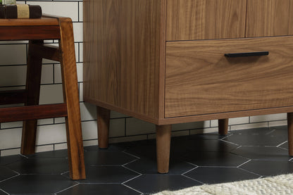 24 inch Single bathroom vanity in walnut brown