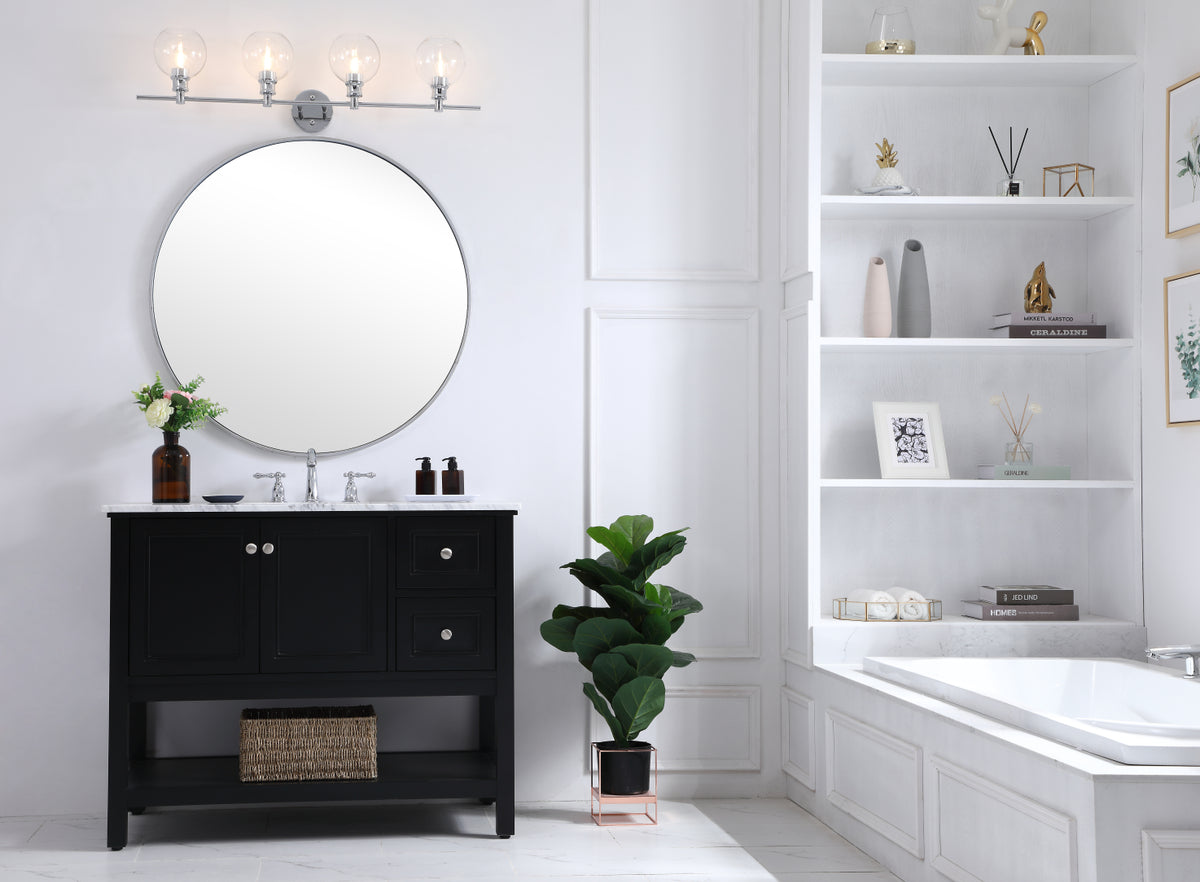 Collier 4 light Chrome and Clear glass Wall sconce