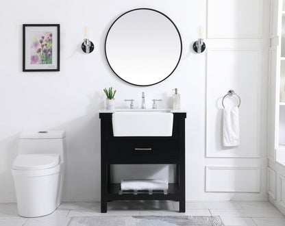 30 inch Single bathroom vanity in black