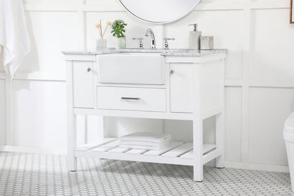 42 inch Single bathroom vanity in white