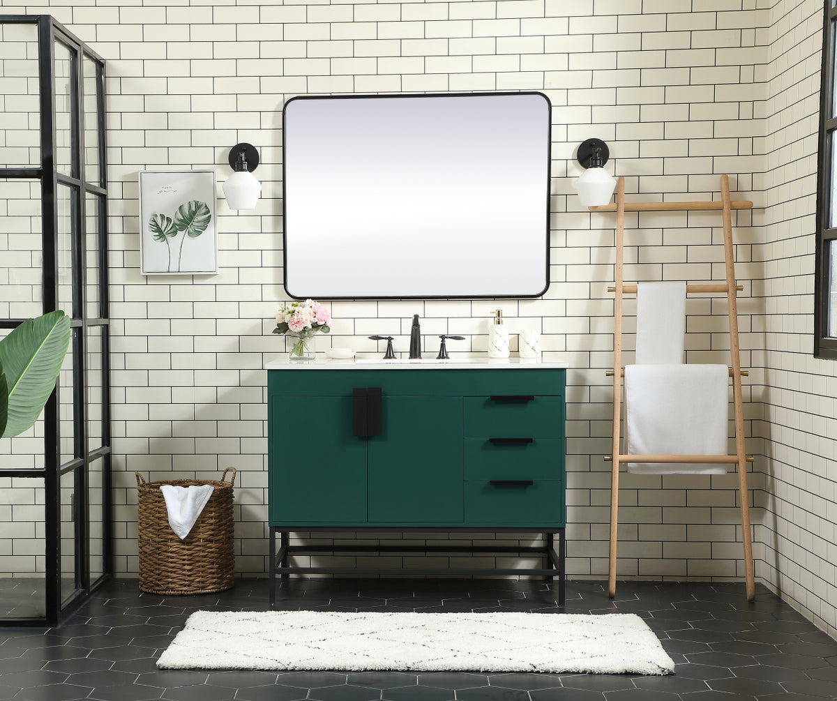42 inch Single bathroom vanity in green