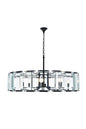 Monaco 10 light Flat Black (Matte) Chandelier Clear Glass Crystal