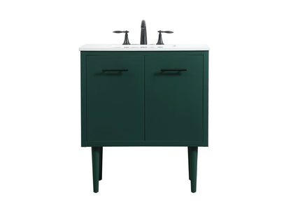 30 inch Single bathroom vanity in green