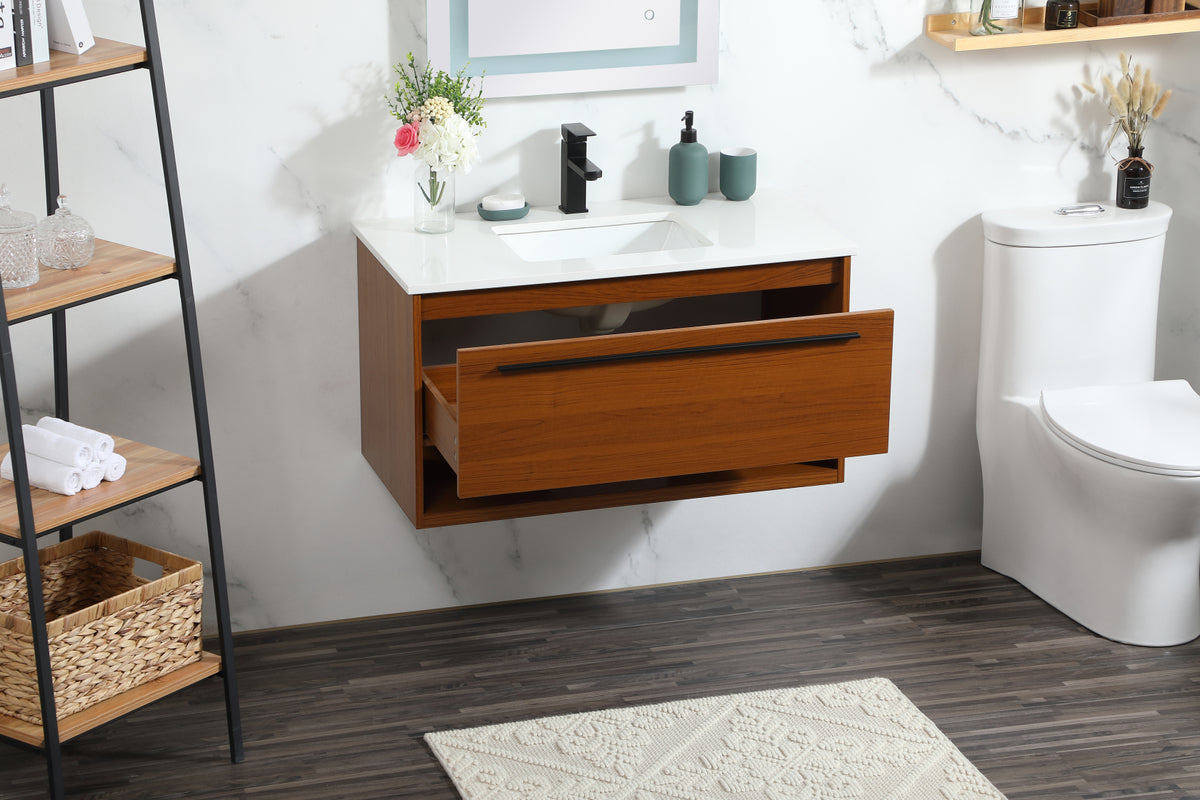 36 inch Single bathroom vanity in teak