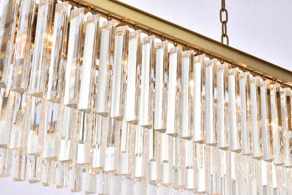 Sydney 40 inch rectangle crystal chandelier in satin gold