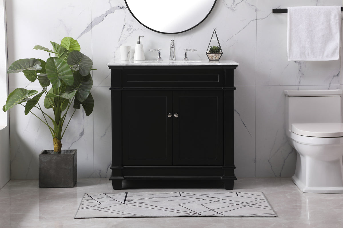 36 inch Single bathroom vanity set in black