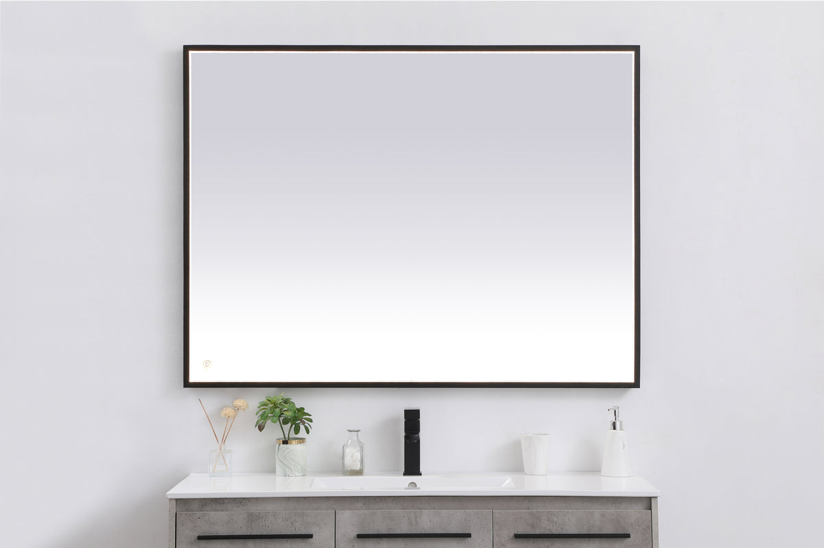 Pier 36x48 inch LED mirror with adjustable color temperature 3000K/4200K/6400K in black