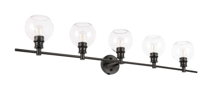 Collier 5 light Black and Clear glass Wall sconce