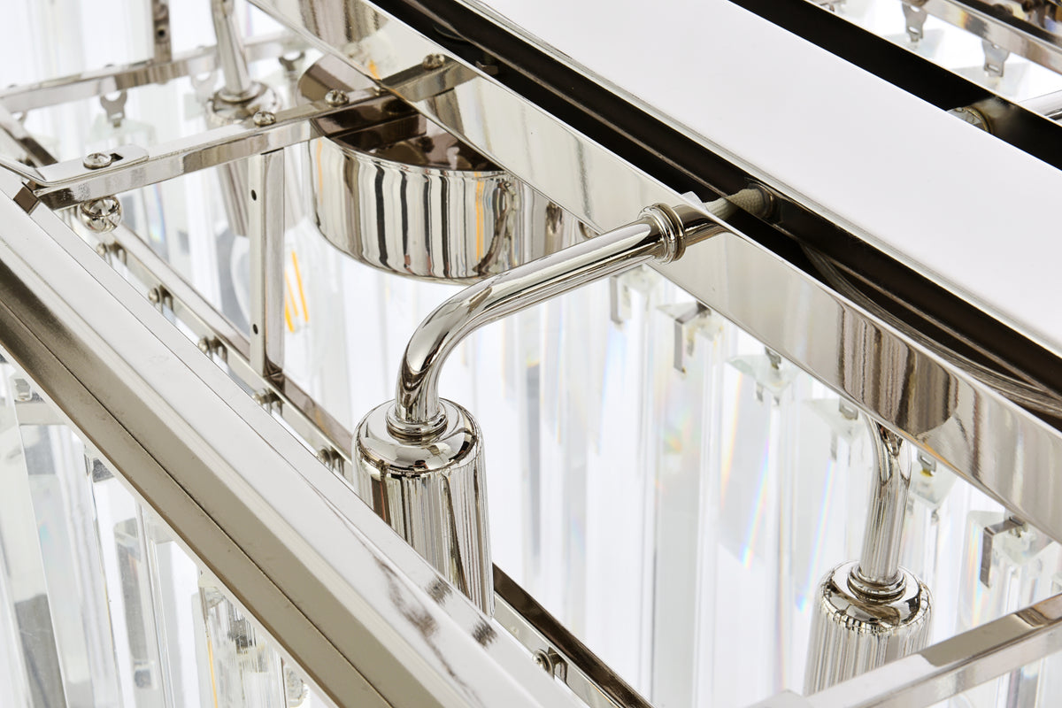 Sydney 12 light polished nickel Chandelier Clear Royal Cut Crystal