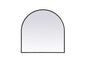Metal Frame Arch Mirror 30x30 Inch in Black