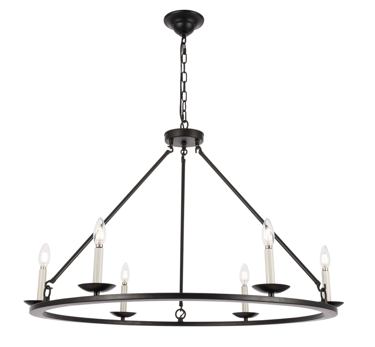 Maine 6 light Black chandelier