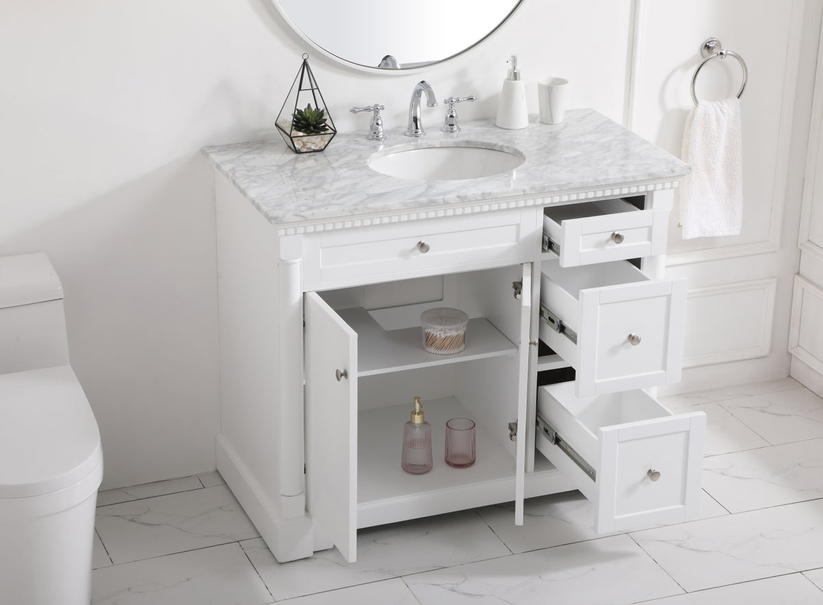 42 inch Single bathroom vanity in  White