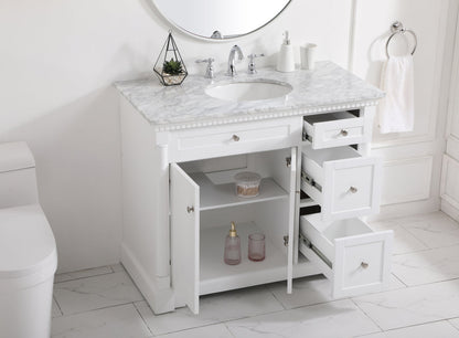 42 inch Single bathroom vanity in  White
