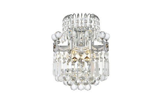 Corona 2 light Chrome Wall Sconce Clear Royal Cut Crystal