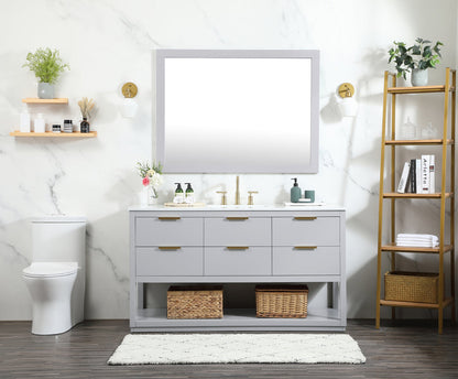 60 inch Single bathroom vanity in grey