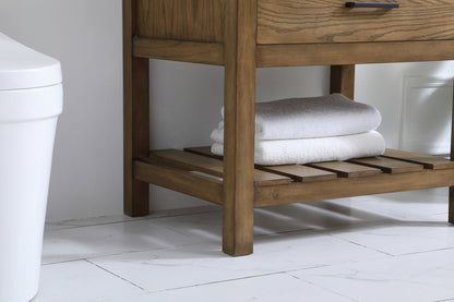 30 inch Single bathroom vanity in driftwood with backsplash