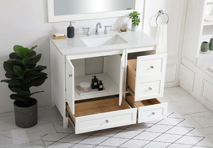 42 inch Single Bathroom Vanity in White