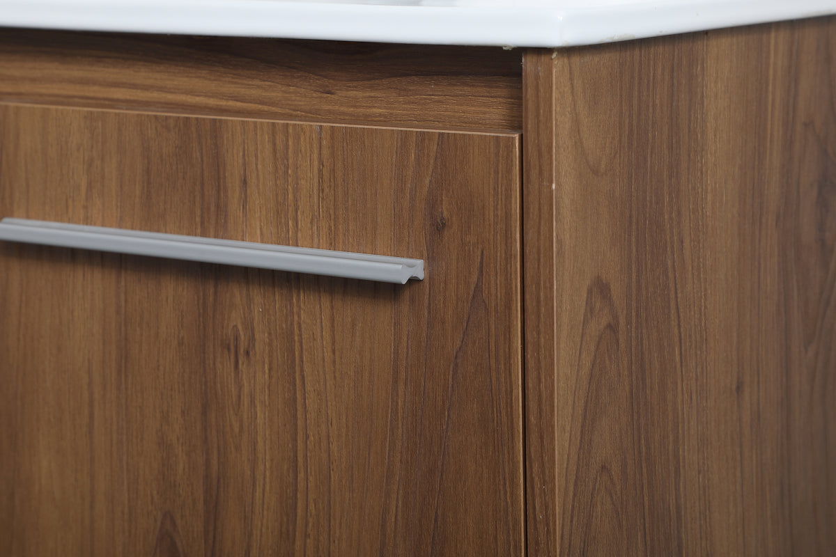 30 inch  Single Bathroom Floating Vanity in Walnut Brown