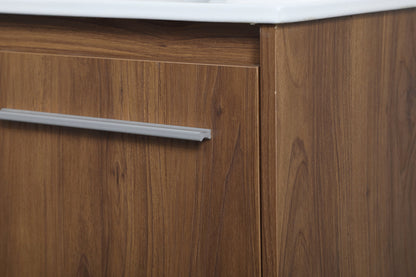 30 inch  Single Bathroom Floating Vanity in Walnut Brown