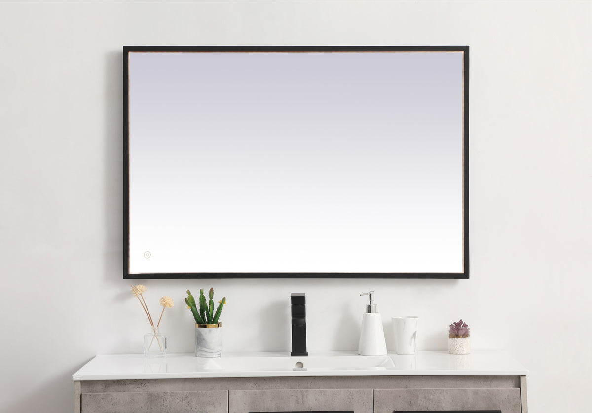 Pier 27x40 inch LED mirror with adjustable color temperature 3000K/4200K/6400K in black