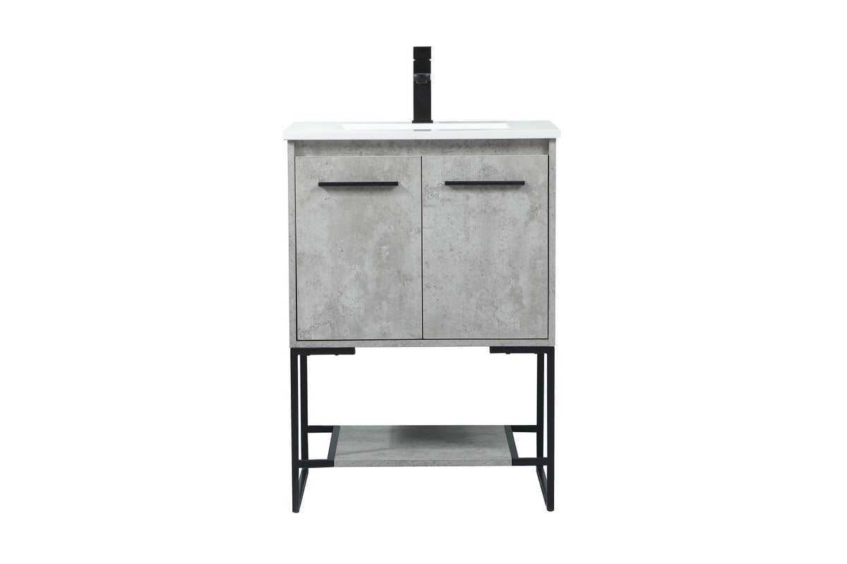 24 inch Single bathroom vanity in concrete grey