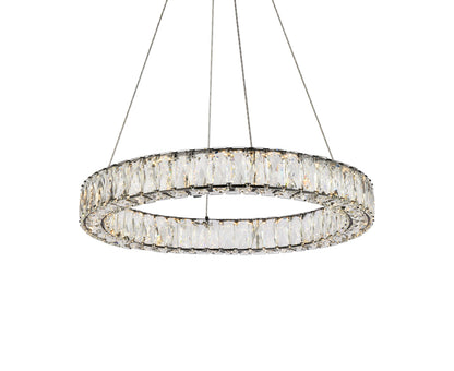 Monroe 23 inch LED round Single pendant in black