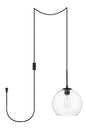 Baxter 1 Light Black plug-in Pendant With Clear Glass