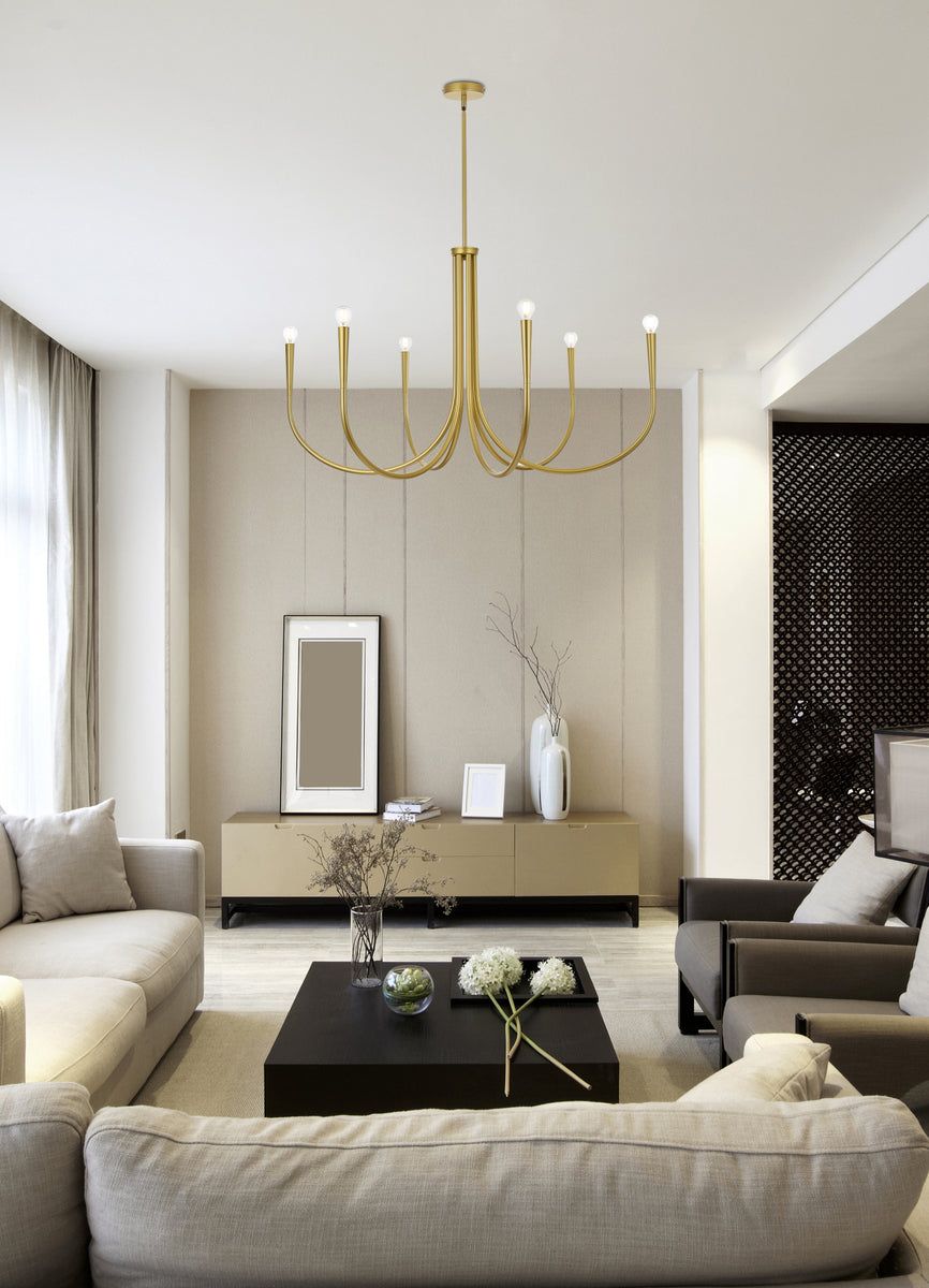 Layne 42 inch chandelier in Brass