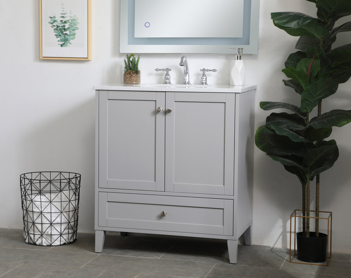 30 inch Single Bathroom Vanity in Grey